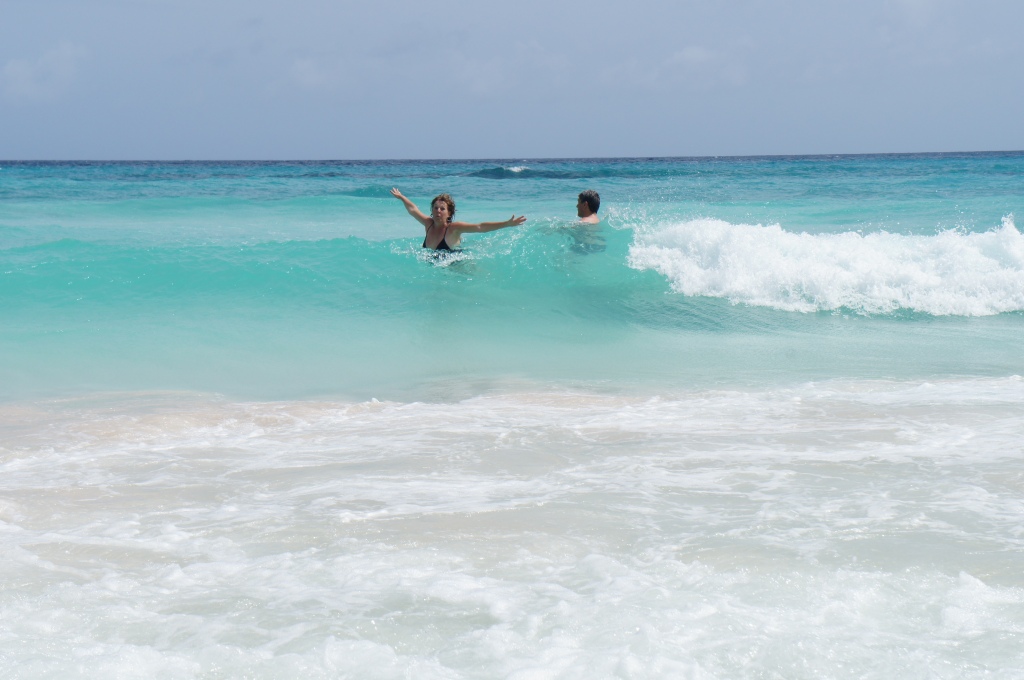 Body surfing in Barbados